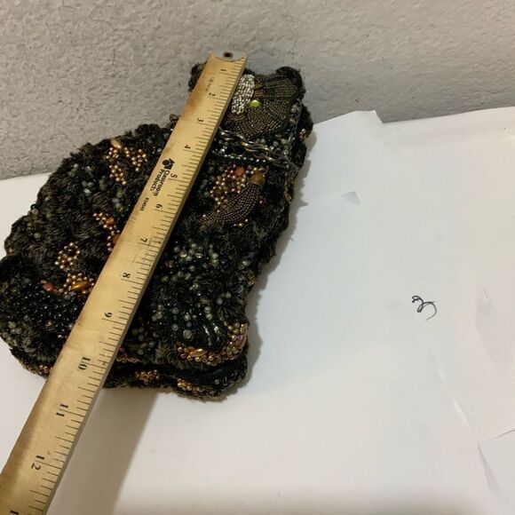 MARY FRANCES Beaded Cat Purse handbag with chain strap - Picture 8 of 16